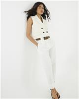 River Island Womens White Cotton Trousers Size 12