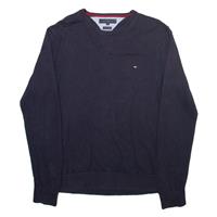 TOMMY HILFIGER Mens Jumper Blue Tight Knit M - M Regular