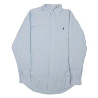 POLO RALPH LAUREN Yarmouth Mens Shirt Blue Striped Long Sleeve L - L Regular