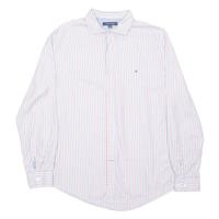 TOMMY HILFIGER Mens Shirt Blue Striped Long Sleeve L - L Regular