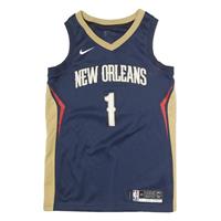 NIKE Mens Blue & Beige New Orleans Basketball Jersey S Sleeveless V-Neck - S Regular