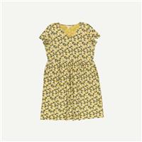 Seasalt Cornwall Womens Yellow Organic Cotton Midi A line Floral Dress Size 16