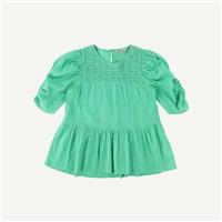 Oliver Bonas Womens Green Cotton Short sleeved Top Size 6