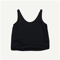 M&S Autograph Womens Black Viscose Scoop Sleeveless Vest Women Top Size 14