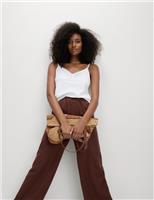 Marks & Spencer Womens White Linen V-Neck Sleeveless Camis Women Top Size 20