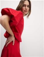 Marks & Spencer Womens Red Cotton Round neck Short sleeved Women Top Size 10