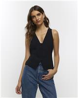River Island Womens Black Waistcoat Size 12