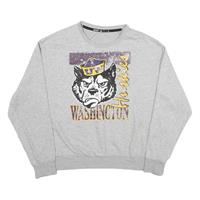 ADIDAS Mens Grey Washington Huskies Crew Neck XL Cotton Blend Sweatshirt - XL Regular