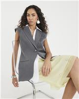 River Island Womens Grey Polyamide/Elastane Blazer Size 14