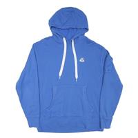 NIKE Mens Blue Hoodie L Cotton Blend Casual Pullover with Front Pocket - L Regular