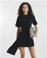 River Island Womens Black Cotton Mini Dress Size M