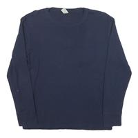 DICKIES Mens Blue Long Sleeve Crew Neck Cotton Blend T-Shirt L Workwear - L Regular