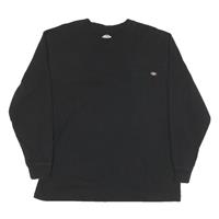 DICKIES Mens Black Long Sleeve Crew Neck Cotton Blend T-Shirt XL Pocket Logo - XL Regular