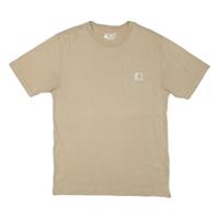 CARHARTT Mens Beige Pocket T-Shirt S Short Sleeve Crew Neck Classic Cotton Blend - S Regular