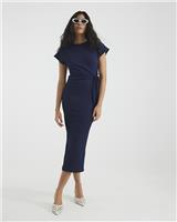 River Island Womens Navy Rib Dress Size M