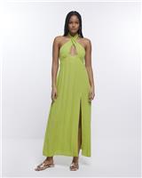 River Island Womens Green Viscose Sun Dress Size S