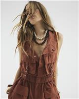 River Island Womens Brown Cotton Playsuit Size 8
