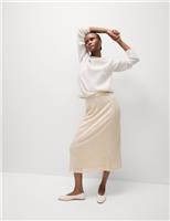 Marks & Spencer Womens Gold Synthetic Sequin Midaxi Pencil Skirt Size 18 - M&S