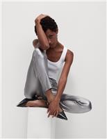 Marks & Spencer Womens Silver Viscose Regular Jeans 8 Regular - M&S