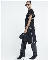 River Island Womens Black Short sleeved Top Size 10