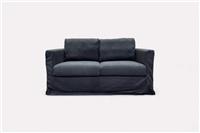 Loose Cover Medium 2 Seater Sofa, Cotton Linen Navy