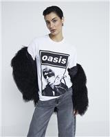 River Island Womens White Short sleeved Top Size XL