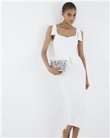 River Island Womens White Midi Crepe Dress Size M