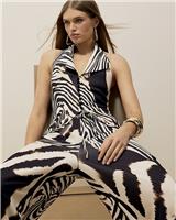 River Island Womens Brown Scuba Collarless Waistcoat Size M