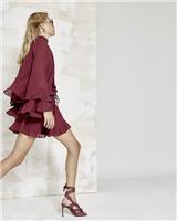 River Island Womens Red Mini Smock-dress Chiffon Dress Size 8