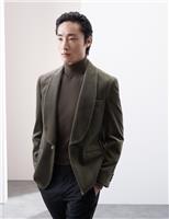 Marks & Spencer Mens Grey Velvet Double breasted Suit jacket 38 L - M&S