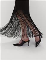 Marks & Spencer Womens Black Viscose Midaxi Rara Skirt Size 6 - M&S