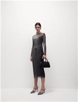 Marks & Spencer Womens Silver Synthetic Midaxi Midi Dress Size 8 - M&S