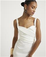 River Island Womens White Midi Pencil Scuba Dress Size 6