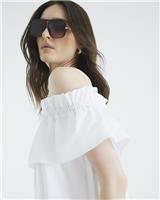 River Island Womens White Cotton Sleeveless Top Size 10