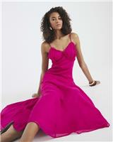 River Island Womens Pink Midaxi A line Chiffon Dress Size 10