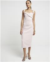 River Island Womens Pink Midi Pencil Scuba Dress Size 8