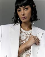 River Island Womens Cream Lace Short sleeved Top Size XS