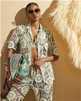 River Island Womens Green Lace Short sleeved Shirt Size S