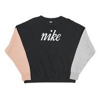 NIKE Womens Black Sweatshirt Crew Neck L Colourblock Cotton Blend Pullover - L Regular