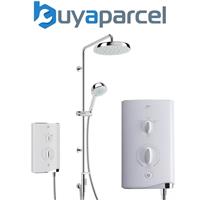 Mira Sport Dual Electric Shower 9.0kW Twin Rainshower 250mm Head White Chrome