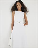 River Island Womens White Midi Dress Size 10