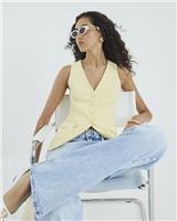 River Island Womens Yellow Waistcoat Size 8