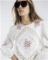 River Island Womens White Cotton Long sleeved Top Size 20