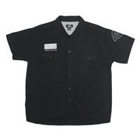 DICKIES Mens Black Work Shirt XL Embroidered Logo Short Sleeve Button Front - XL Regular