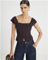 River Island Womens Brown Sleeveless Top Size S