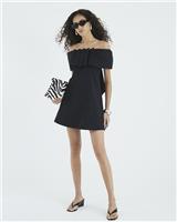 River Island Womens Black Cotton Short Dress Size 16