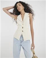 River Island Womens Cream Waistcoat Size M