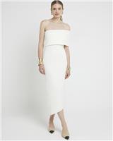 River Island Womens Beige Midaxi Pencil Scuba Dress Size 10