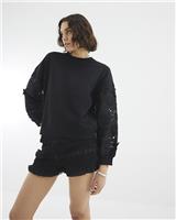 River Island Womens Black Long sleeved Sweatshirt Size XS