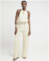 River Island Womens Beige Satin Sleeveless Camis Top Size 6